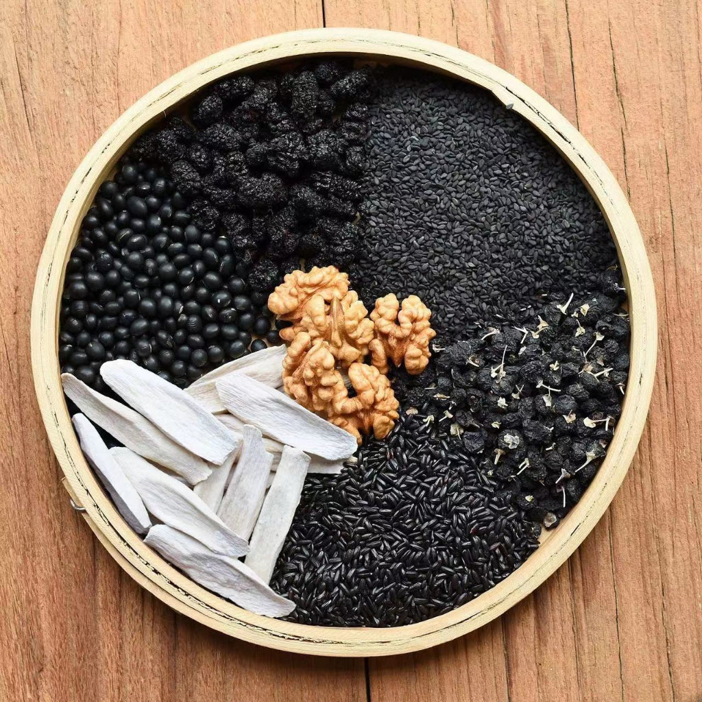 Freshly Made Black Bean Black Mulberry Black Rice Walnut Powder/Five Black/Hair&Kidney Nourish Powder